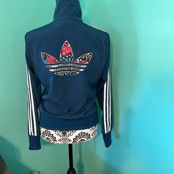 Adidas Full Zip High Neck Teal Active Streetwear Jacket - Picture 3 of 7